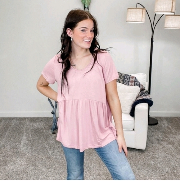 west loop Tops - West Loop | Pink babydoll tunic top
